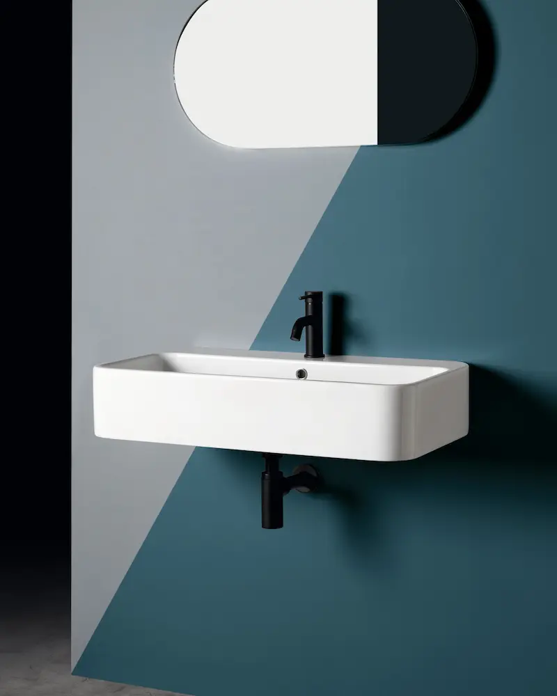 Lavabo 80×45 cm largo, da appoggio o sospeso - Collezione Cosa | KoseDiCasa